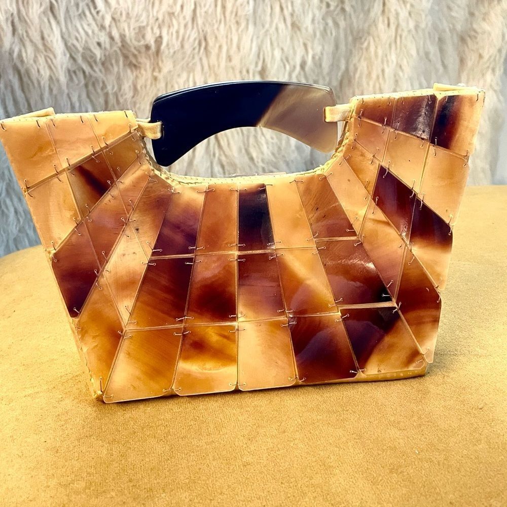 Tortoise Shell Tile Small Handbag - image 1